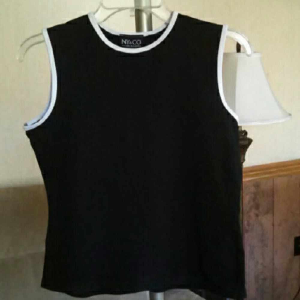 NY & CO Black Cotton Sleeveless Summer Top